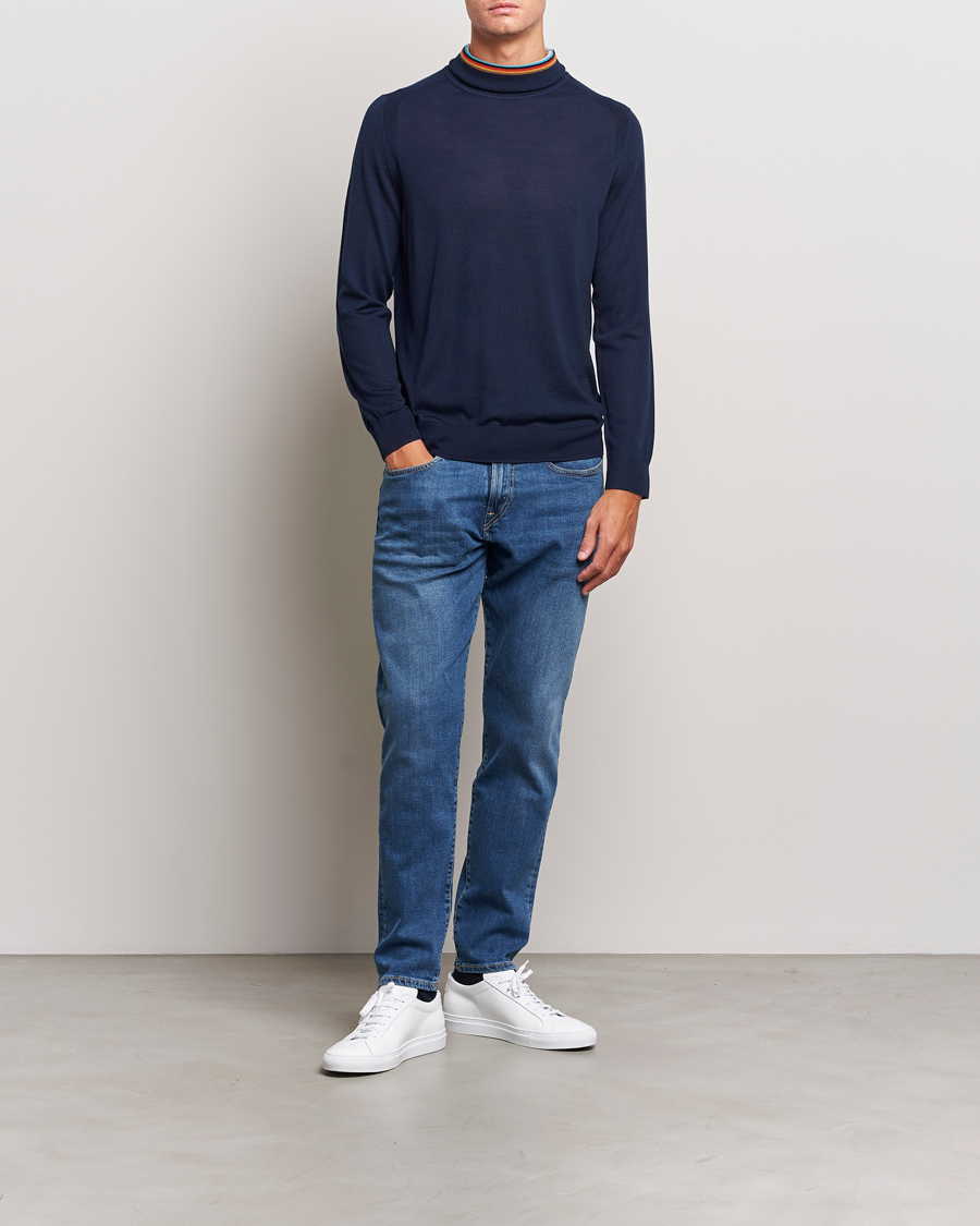 Herren | Pullover | Paul Smith | Merino Wool Knitted Polo Navy