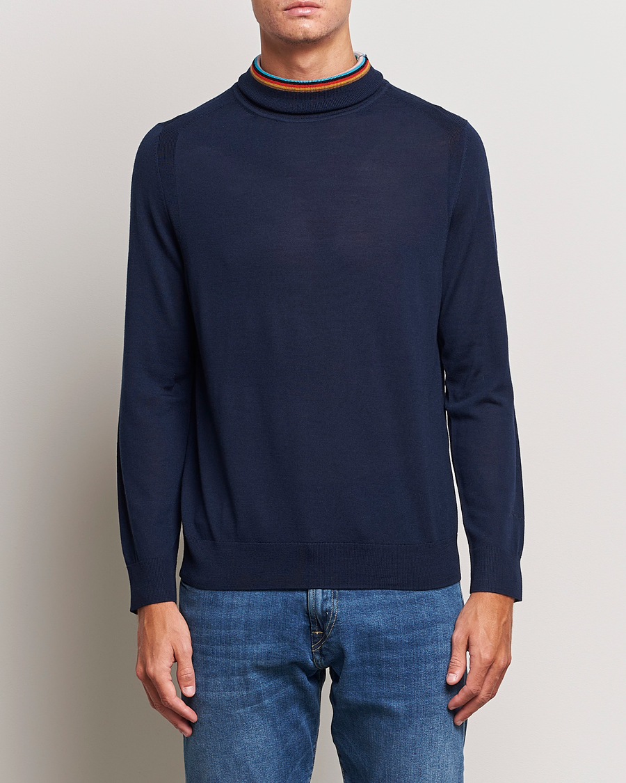 Herren | Pullover | Paul Smith | Merino Wool Knitted Polo Navy