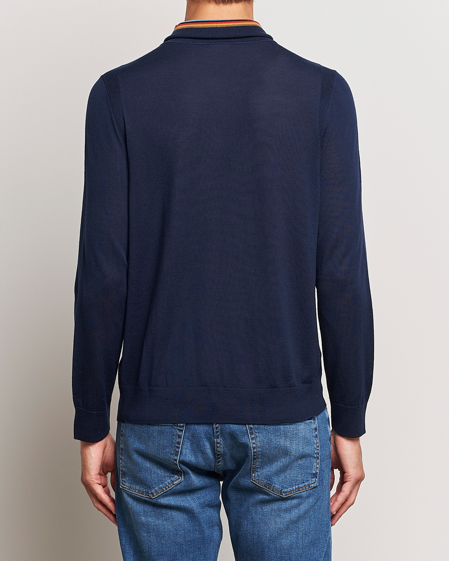 Herren | Pullover | Paul Smith | Merino Wool Knitted Polo Navy