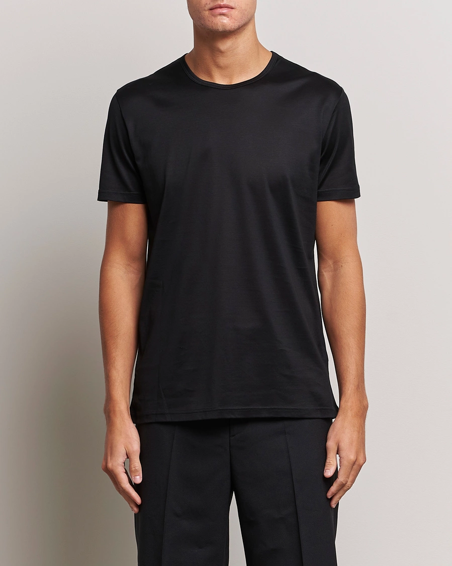 Herren | Kategorie | Zegna | Filoscozia Pure Cotton Round Neck T-Shirt Black