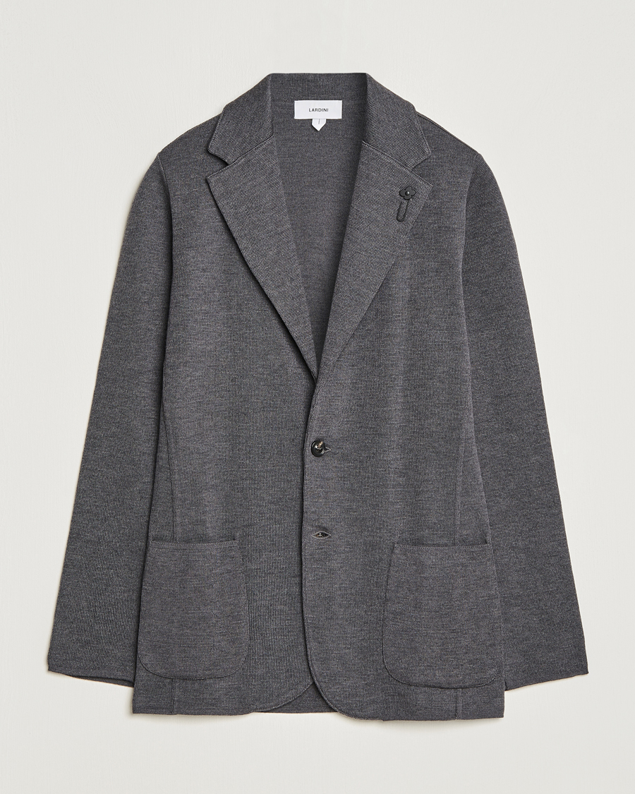 Herren | Sakkos | Lardini | Knitted Wool Blazer Grey
