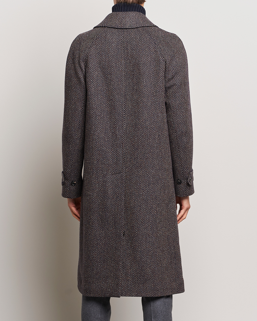 Herren | Jacken | Lardini | Wool/Cashmere Herringbone Raglan Coat Navy/Brown