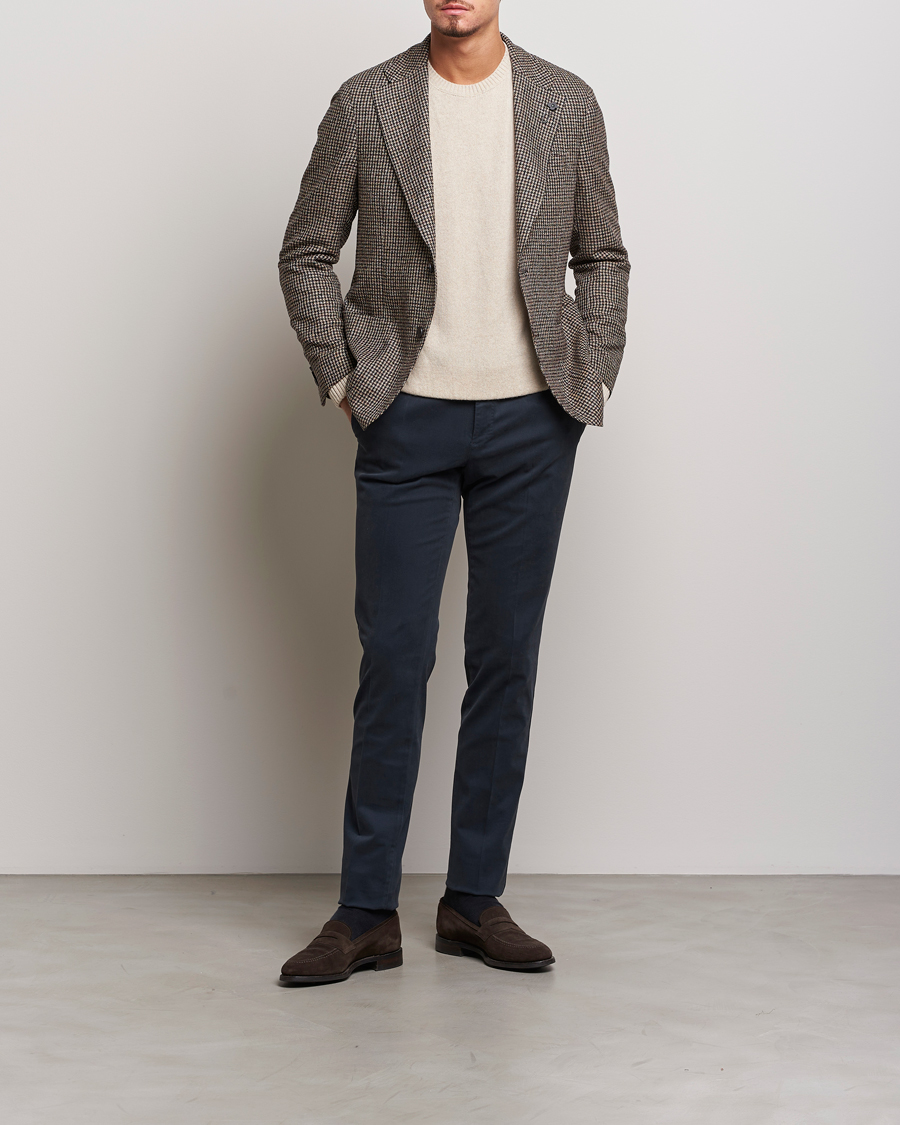 Herren | Sakkos | Lardini | Wool/Silk/Cashmere Houndstooth Blazer Beige/Green