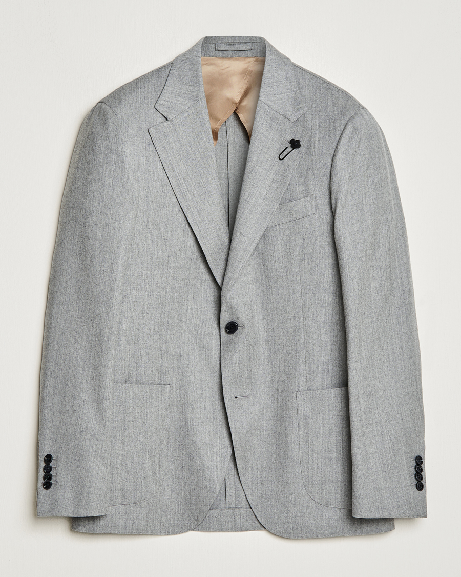 Herren | Sakkos | Lardini | Wool/Cashmerer Flanell Blazer Light Grey