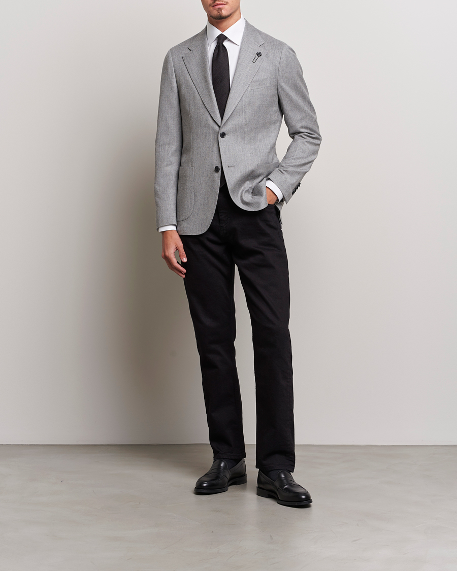 Herren | Sakkos | Lardini | Wool/Cashmerer Flanell Blazer Light Grey