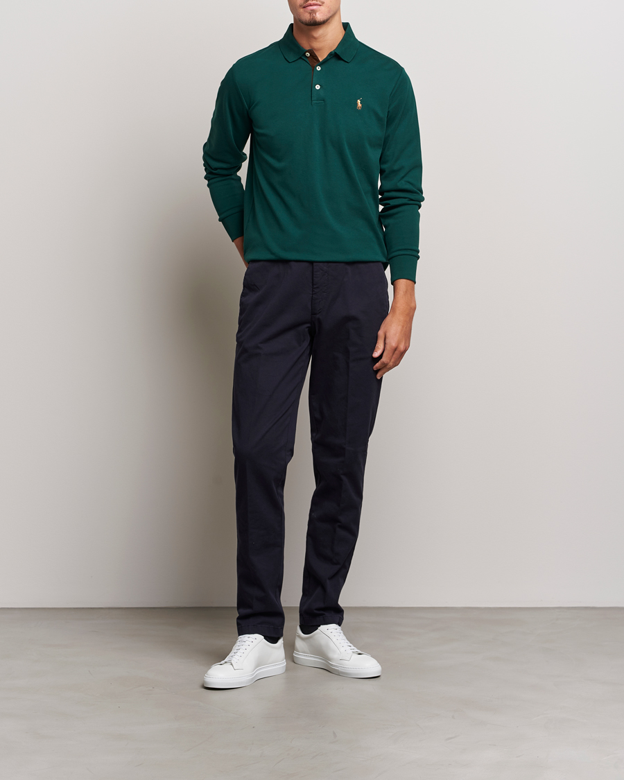 Herren | Pullover | Polo Ralph Lauren | Luxury Pima Cotton Long Sleeve Polo Hunt Club Green