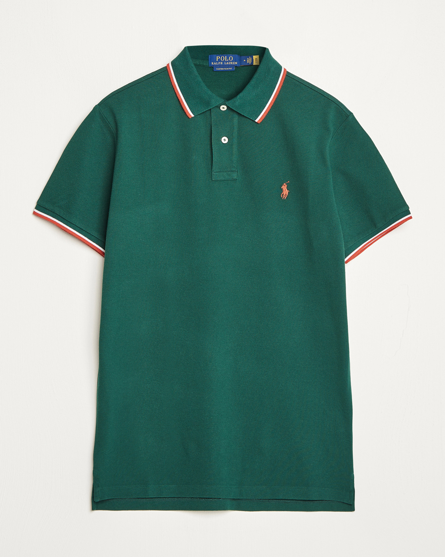 Herren | Poloshirts | Polo Ralph Lauren | Custom Slim Fit Piped Polo Hunt Club Green