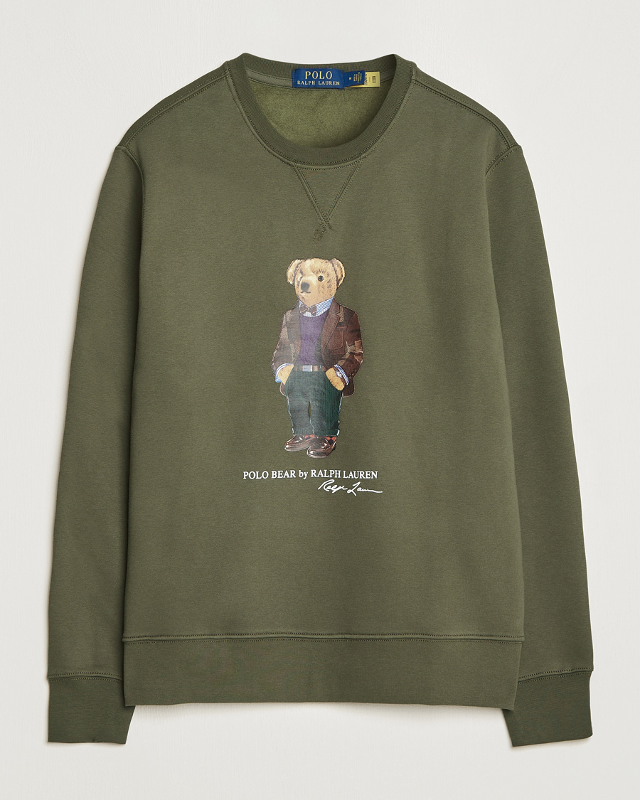 Herren | Pullover | Polo Ralph Lauren | Printed Denim Bear Sweatshirt Expedition Olive
