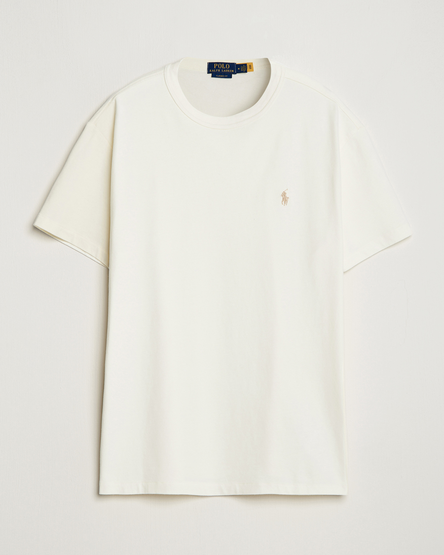 Herren | T-Shirts | Polo Ralph Lauren | Loopback Crew Neck T-Shirt Clubhouse Cream
