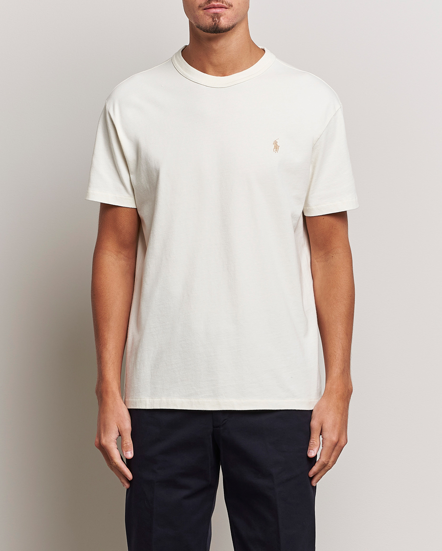 Herren | Weiße T-Shirts | Polo Ralph Lauren | Loopback Crew Neck T-Shirt Clubhouse Cream