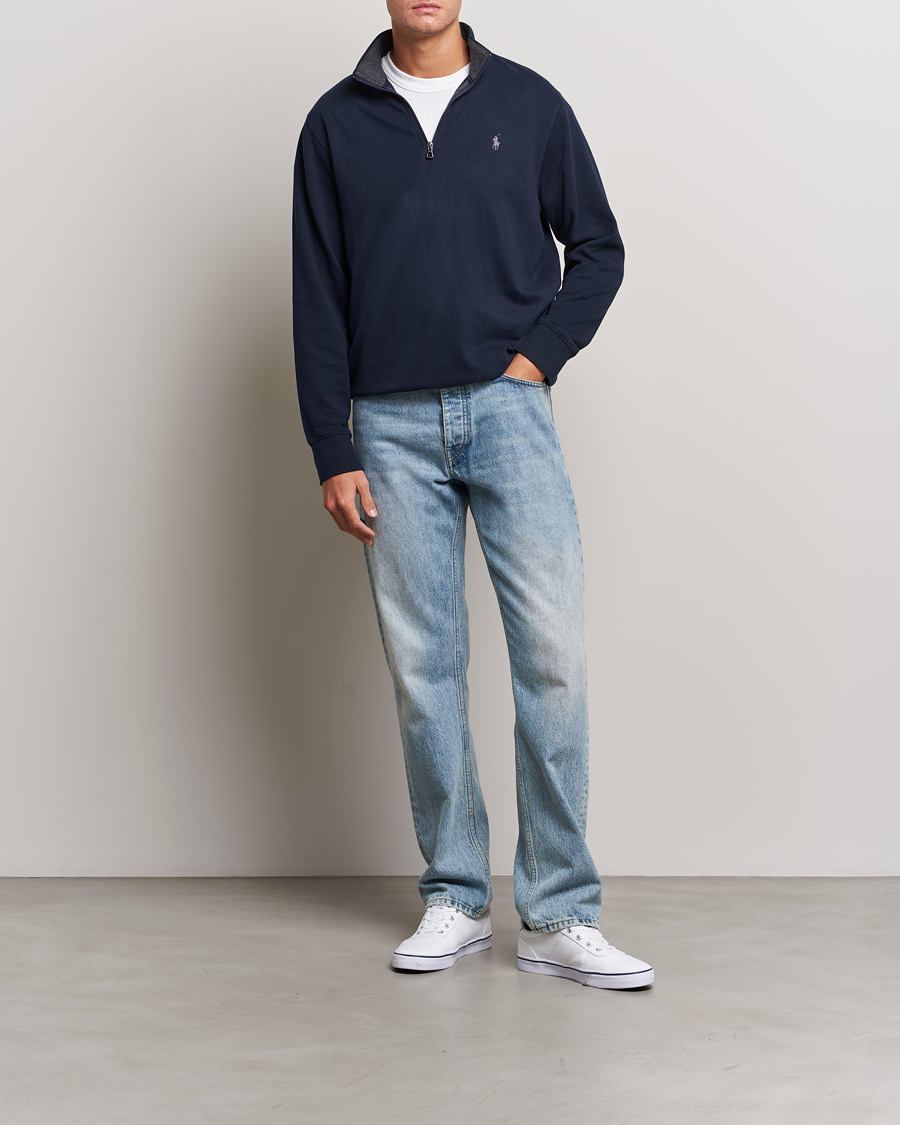 Herren | Pullover | Polo Ralph Lauren | Double Knit Half-Zip Sweater Aviator Navy