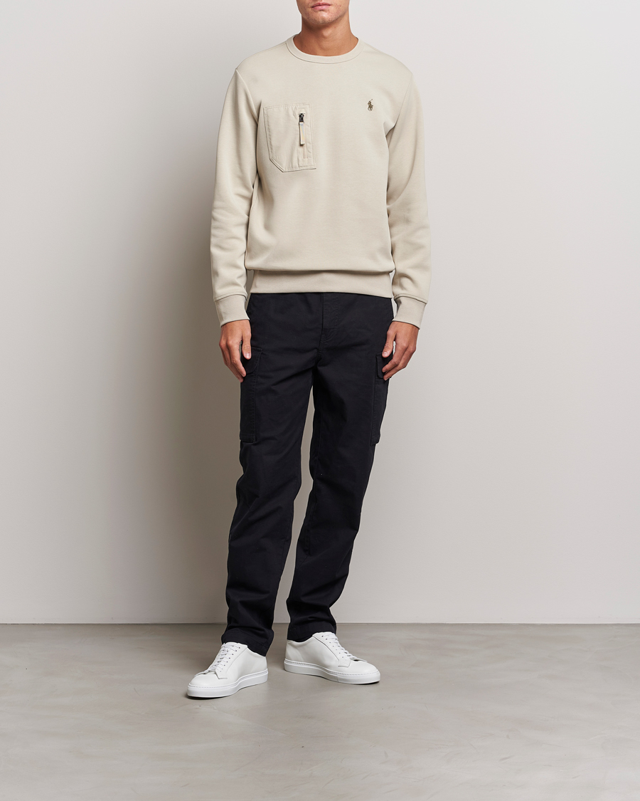 Herren | Pullover | Polo Ralph Lauren | Double Knit Pocket Sweatshirt Classic Stone
