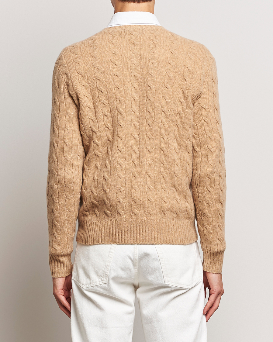 Herren | Pullover | Polo Ralph Lauren | Wool/Cashmere Cable Crew Neck Camel Melange