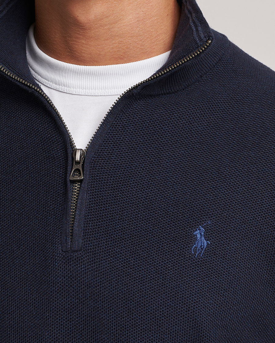 Polo Ralph Lauren Textured Half Zip Navy Heather bei Care of Carl