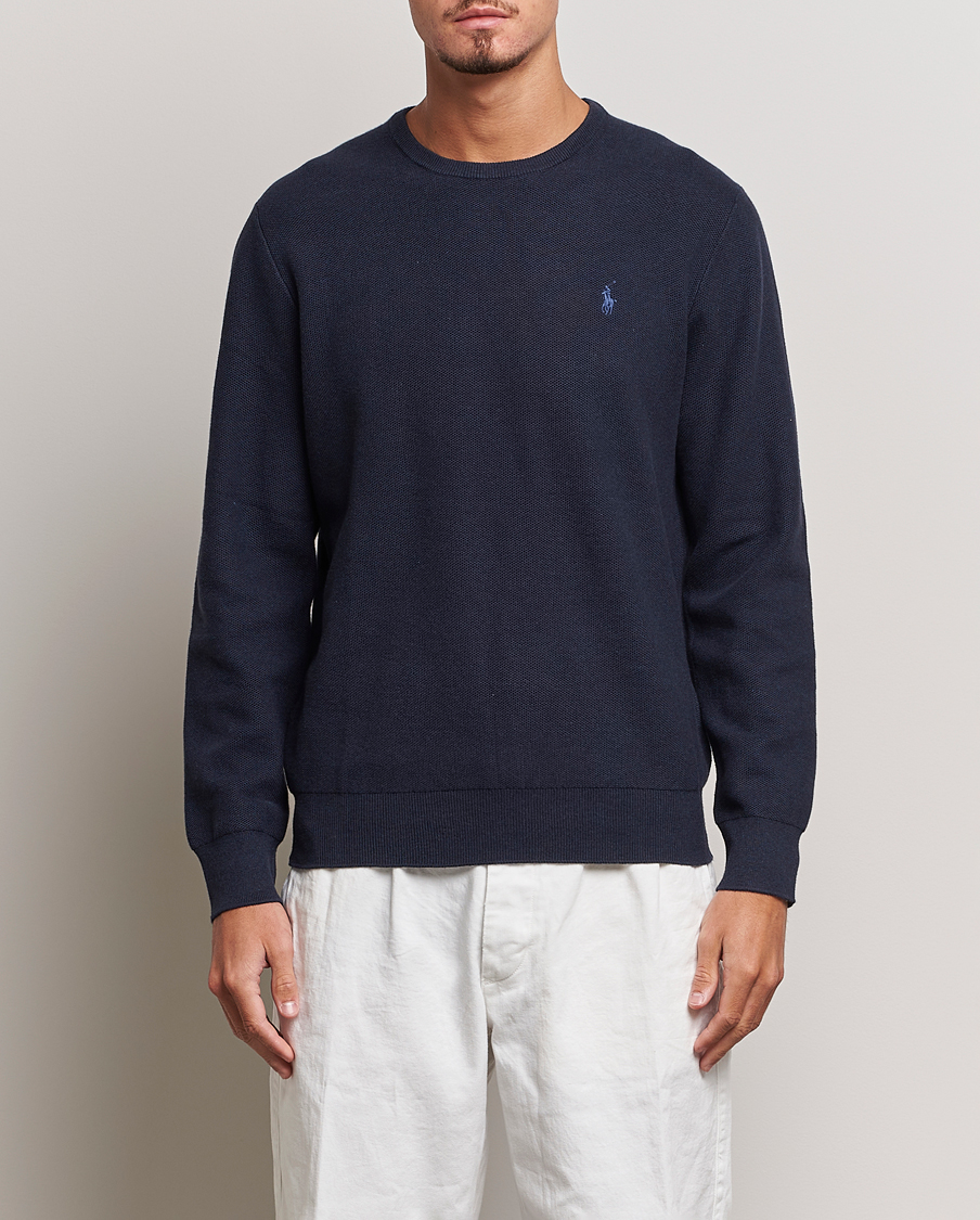 Herren | Strickpullover | Polo Ralph Lauren | Textured Crew Neck Sweater Navy Heather