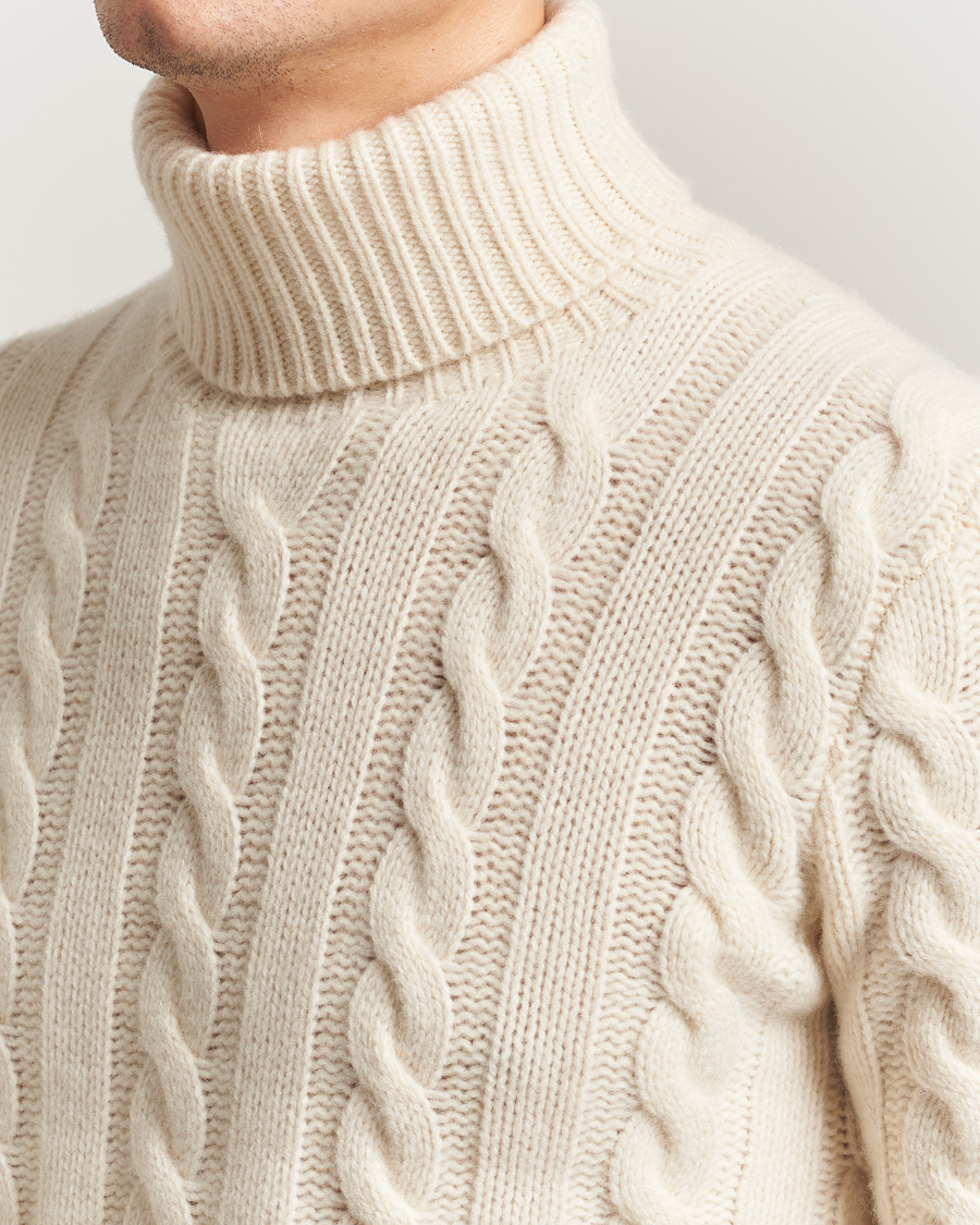 Herren | Pullover | Polo Ralph Lauren | Wool/Cashmere Cable Rollneck Andover Cream
