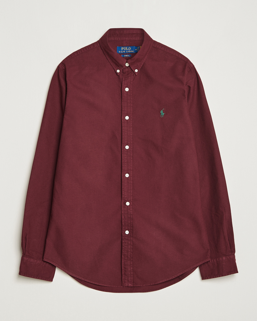 Herren | Hemden | Polo Ralph Lauren | Slim Fit Garment Dyed Oxford Harvard Wine