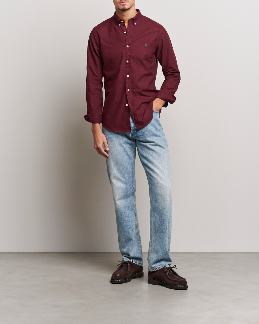 Herren | Hemden | Polo Ralph Lauren | Slim Fit Garment Dyed Oxford Harvard Wine