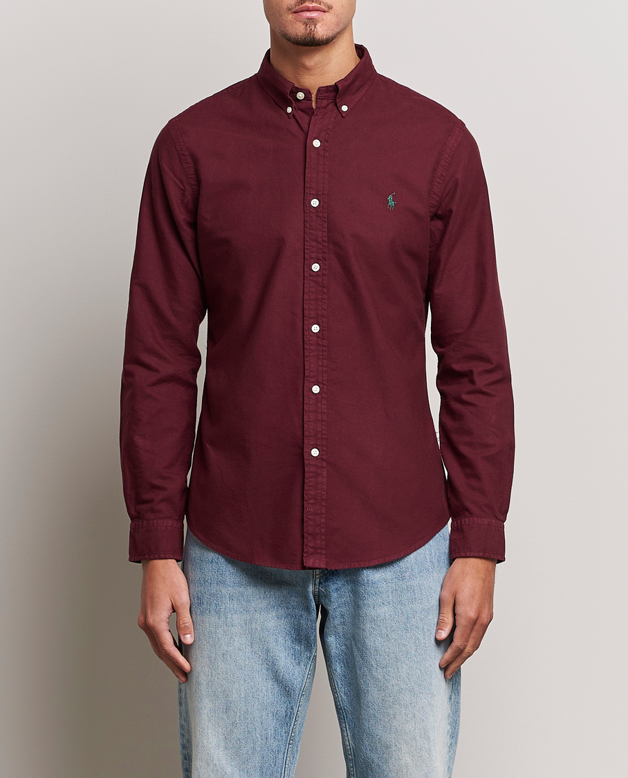 Herren | Hemden | Polo Ralph Lauren | Slim Fit Garment Dyed Oxford Harvard Wine
