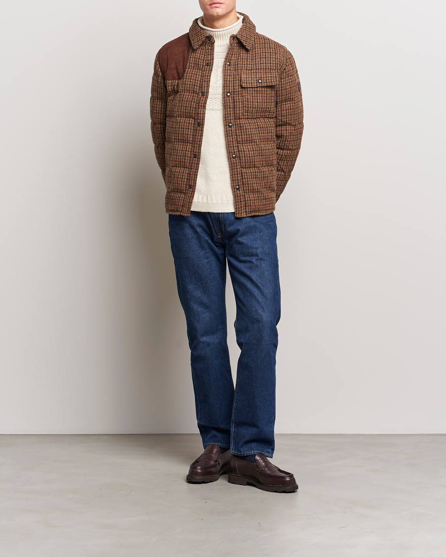 Herren | Jacken | Polo Ralph Lauren | Wool Checked Down Shirt Jacket Brown/Burgundy