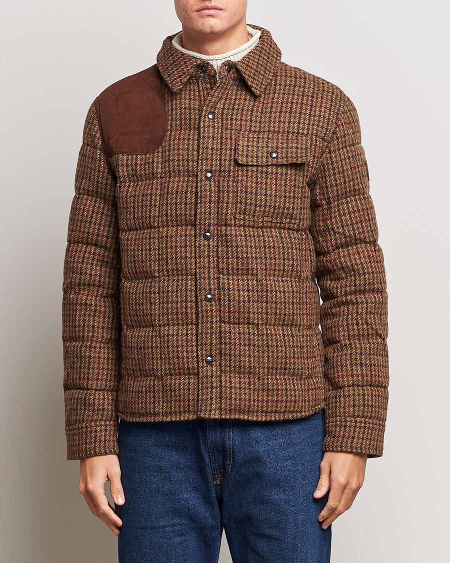 Herren | Jacken | Polo Ralph Lauren | Wool Checked Down Shirt Jacket Brown/Burgundy