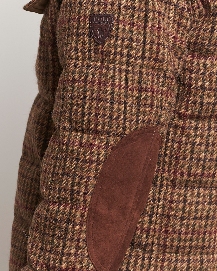 Herren | Jacken | Polo Ralph Lauren | Wool Checked Down Shirt Jacket Brown/Burgundy