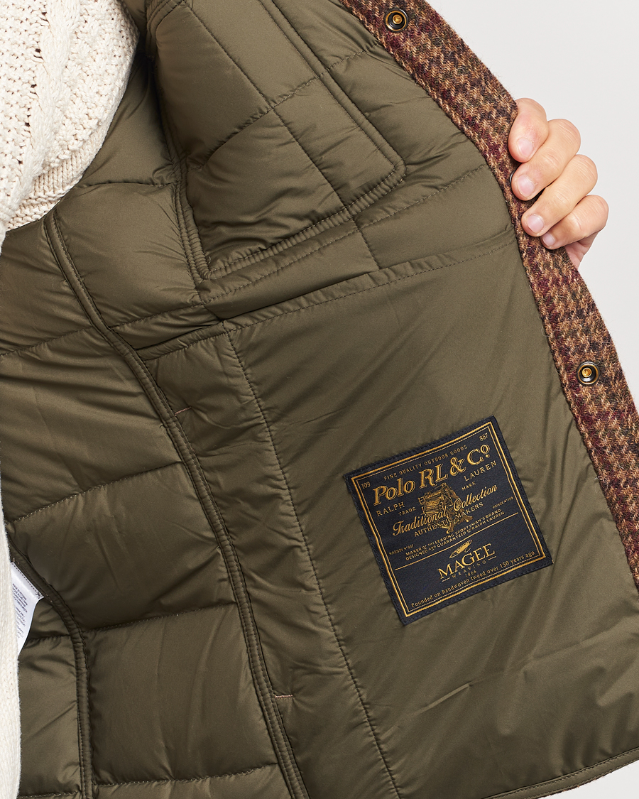 Herren | Jacken | Polo Ralph Lauren | Wool Checked Down Shirt Jacket Brown/Burgundy