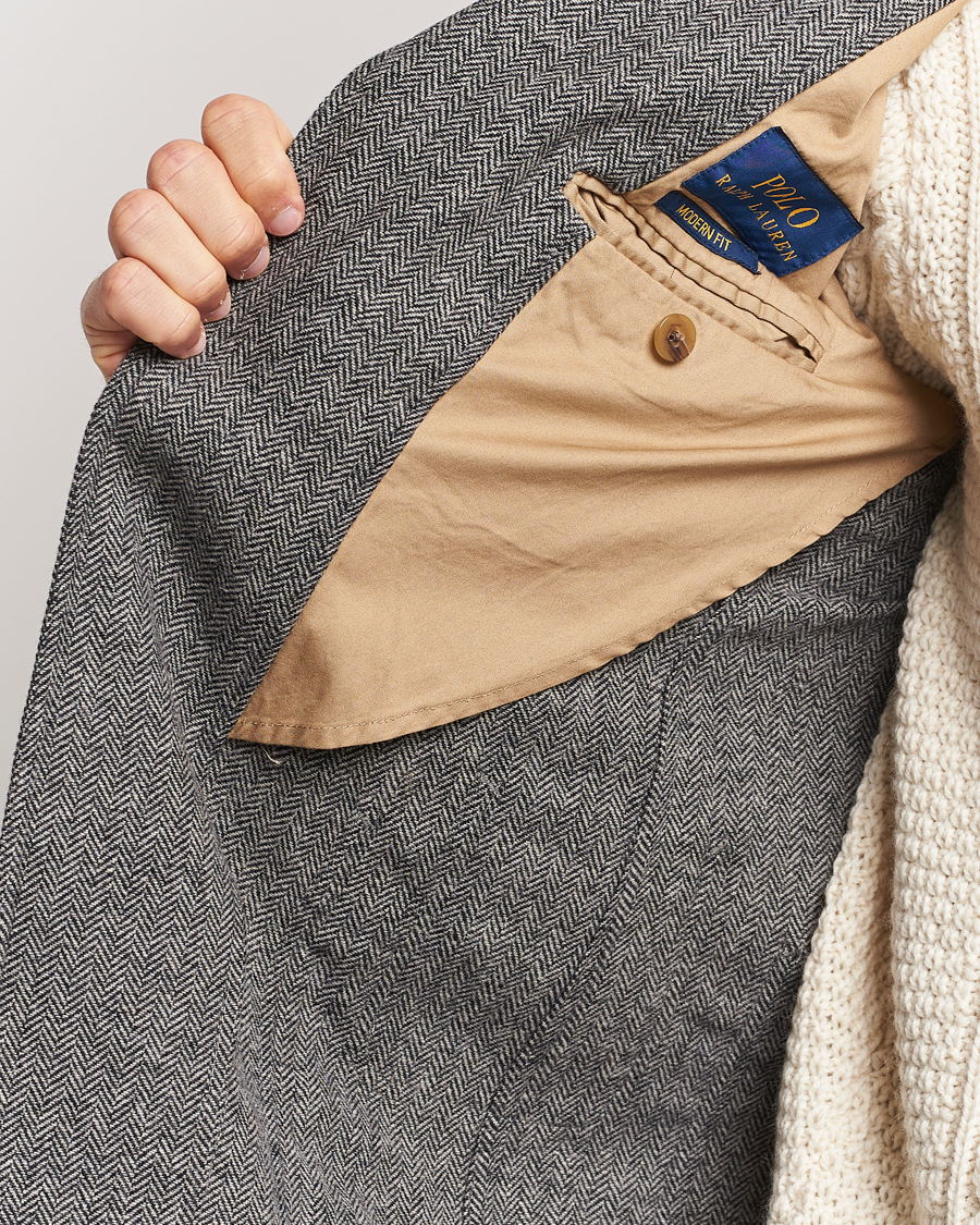 Herren | Sakkos | Polo Ralph Lauren | Classic Herringbone Sportcoat Black/Cream