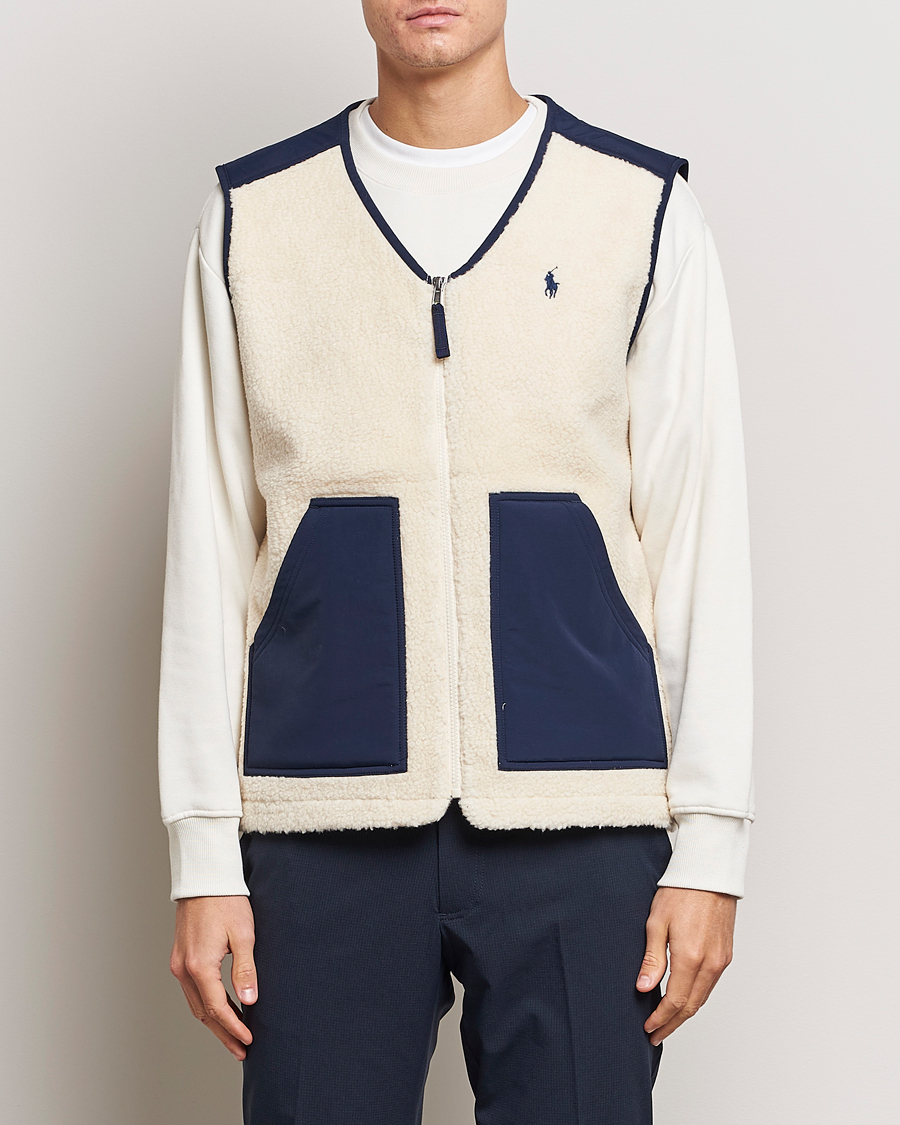Herren | Jacken | Polo Ralph Lauren | Gilet Pile Vest Winter Cream/Newport Navy
