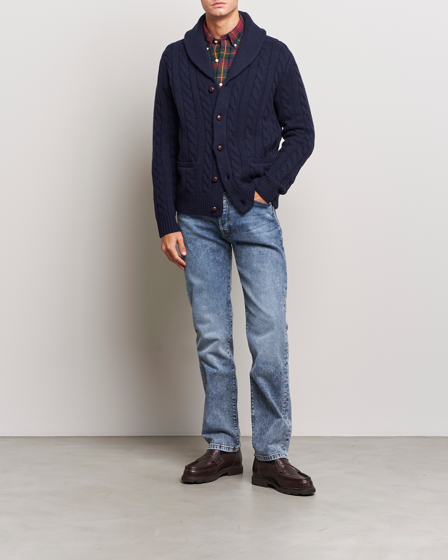 Herren | Pullover | Polo Ralph Lauren | Wool Cable Cardigan Hunter Navy