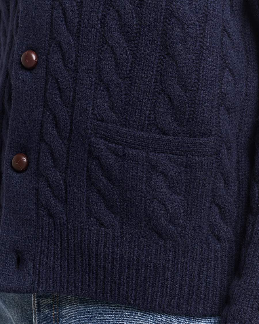 Herren | Pullover | Polo Ralph Lauren | Wool Cable Cardigan Hunter Navy