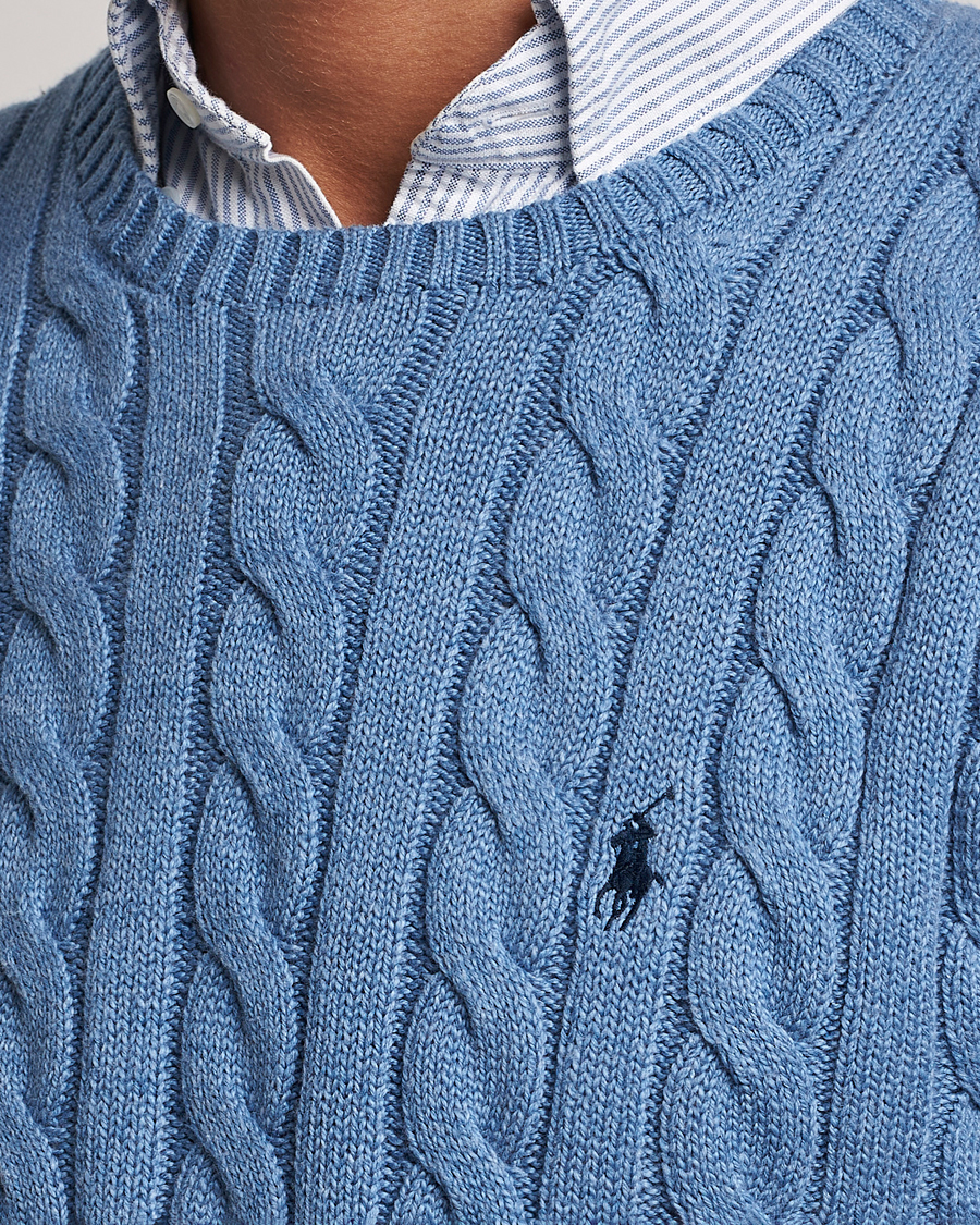 Herren | Pullover | Polo Ralph Lauren | Cotton Cable Pullover Sky Blue Heather