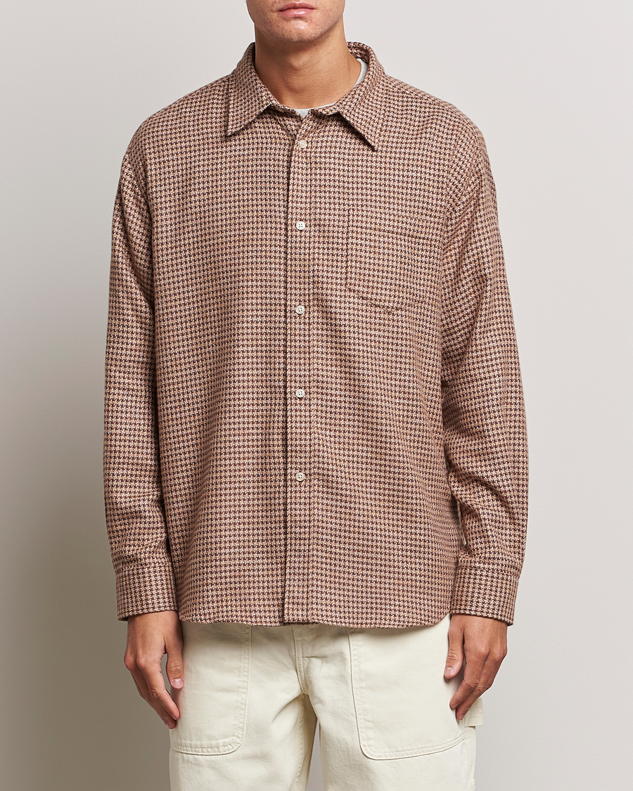 Herren | Hemden | Palmes | Cyrus Houndstooth Cotton Shirt Brown