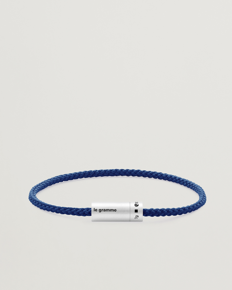 Herren | Schmuck | LE GRAMME | Nato Cable Bracelet Blue/Sterling Silver 7g