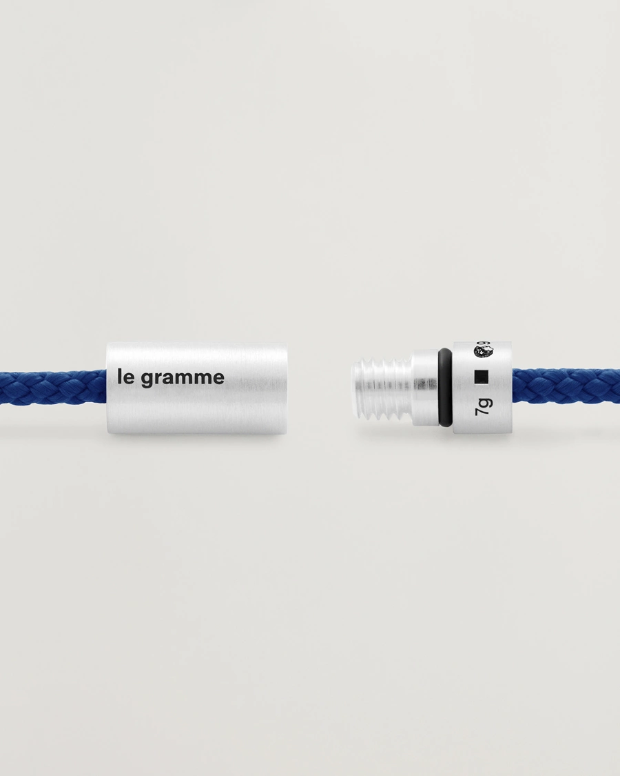 Herren | Kategorie | LE GRAMME | Nato Cable Bracelet Blue/Sterling Silver 7g