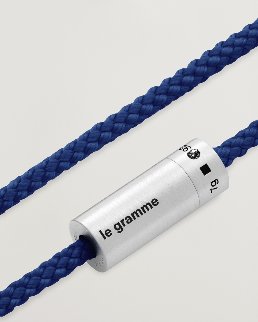 Herren | Schmuck | LE GRAMME | Nato Cable Bracelet Blue/Sterling Silver 7g