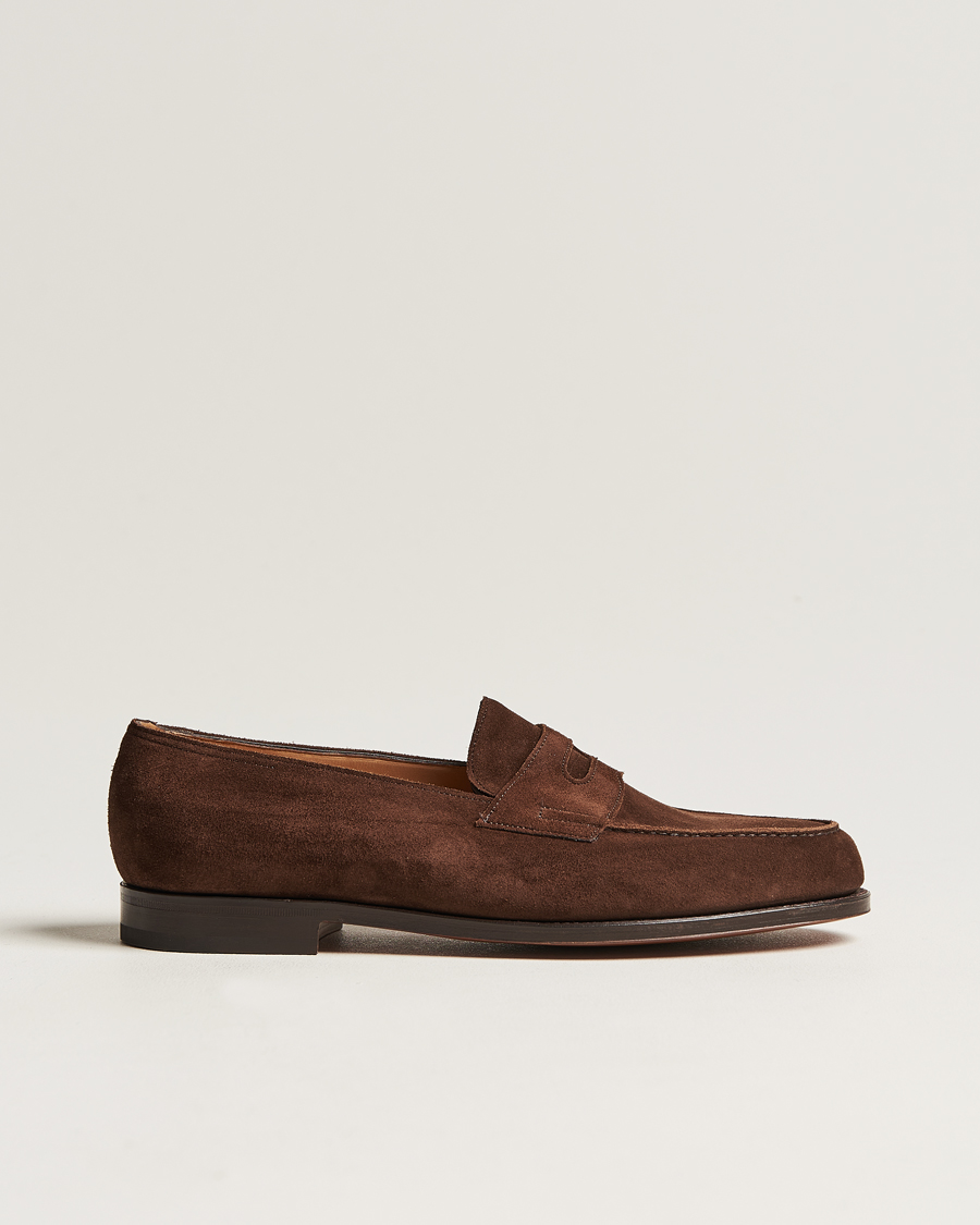 Herren |  | John Lobb | Lopez Penny Loafer Dark Brown Suede