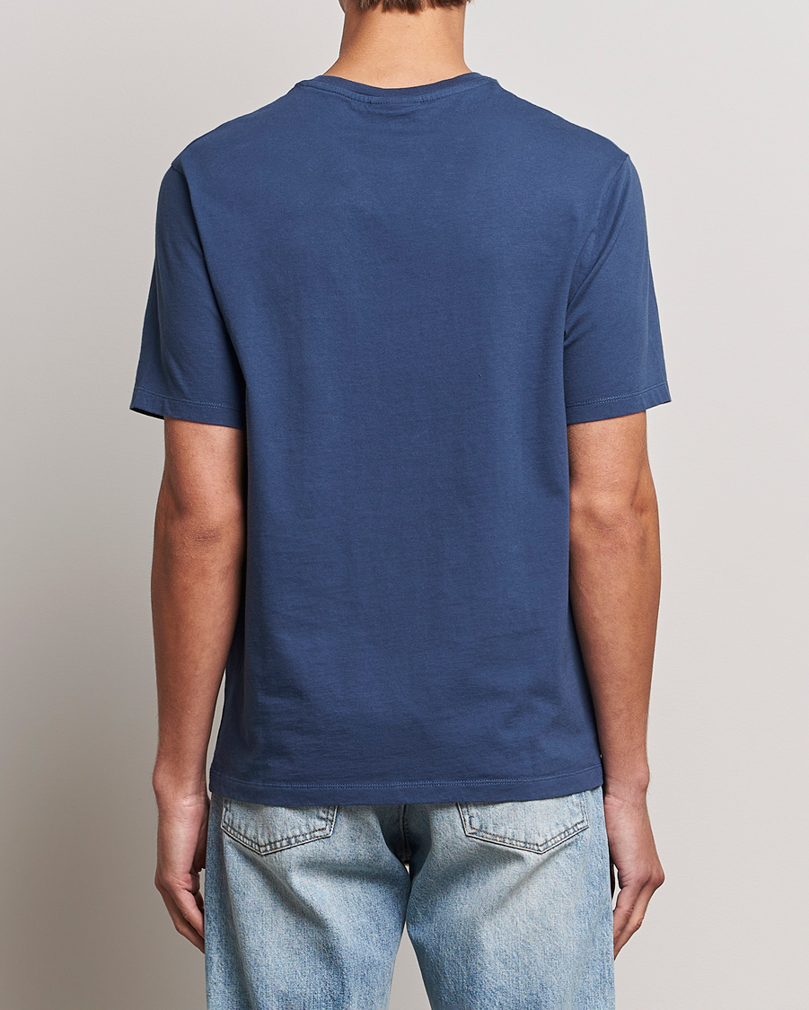 Herren | T-Shirts | Maison Kitsuné | Mini Handwriting T-shirt Blue Denim