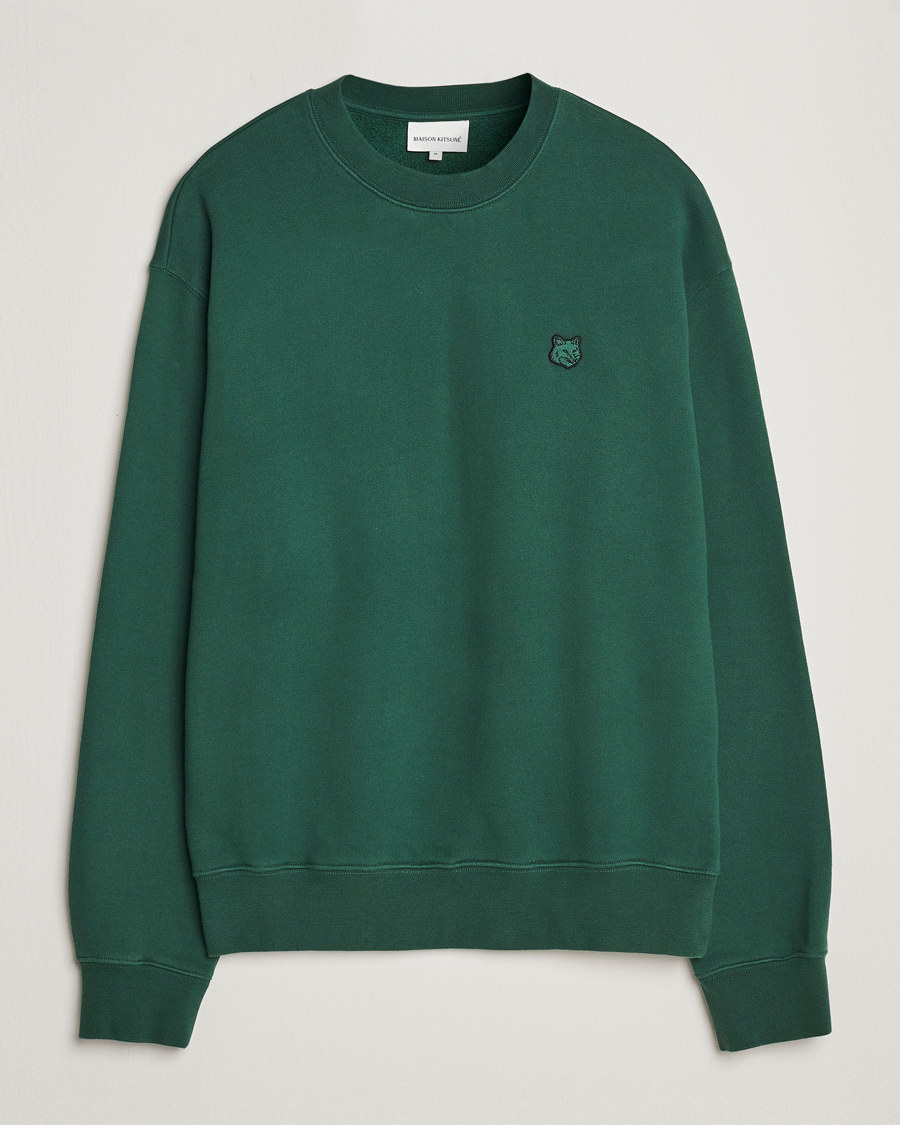 Herren | Pullover | Maison Kitsuné | Tonal Fox Head Sweatshirt Bottle Green