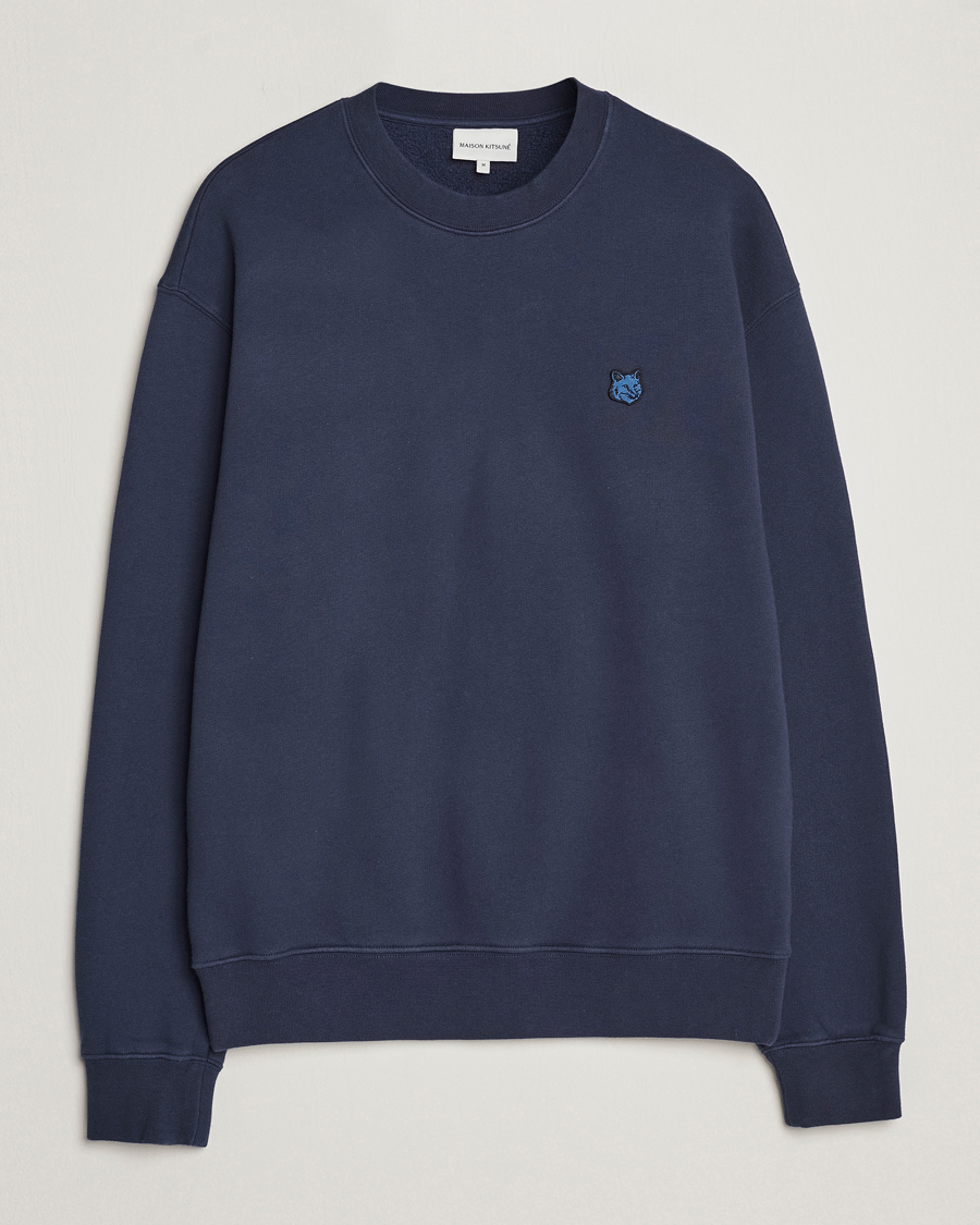 Herren | Pullover | Maison Kitsuné | Tonal Fox Head Sweatshirt Ink Blue
