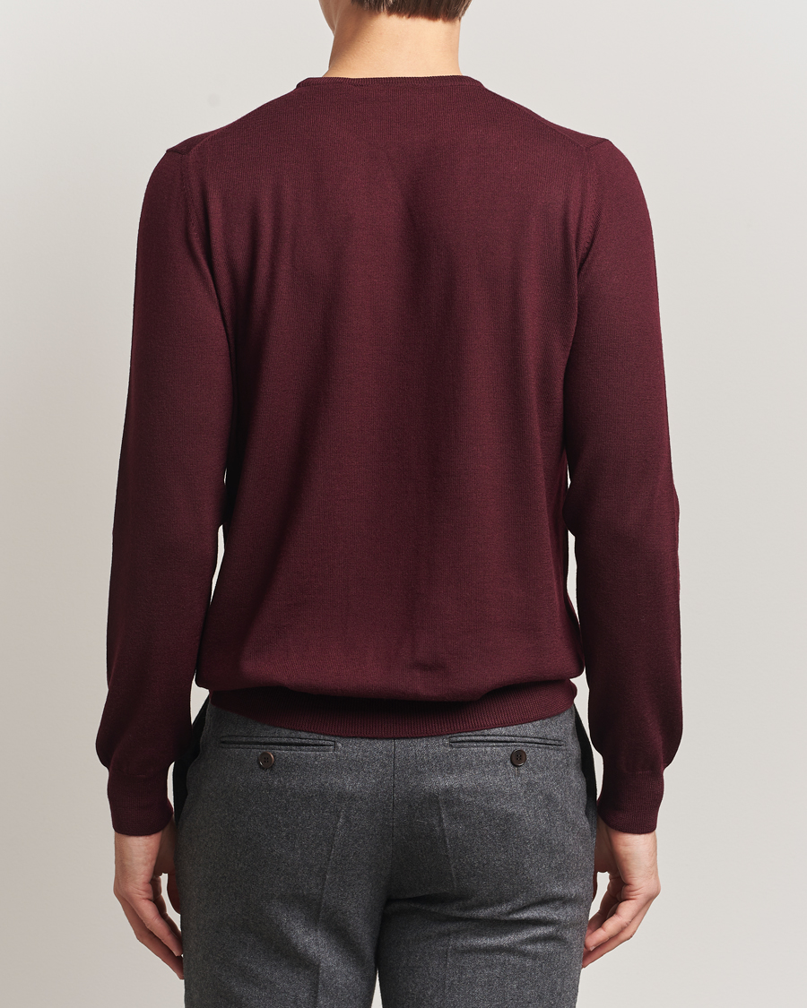 Herren | Pullover | Gran Sasso | Merino Fashion Fit Crew Neck Pullover Burgundy