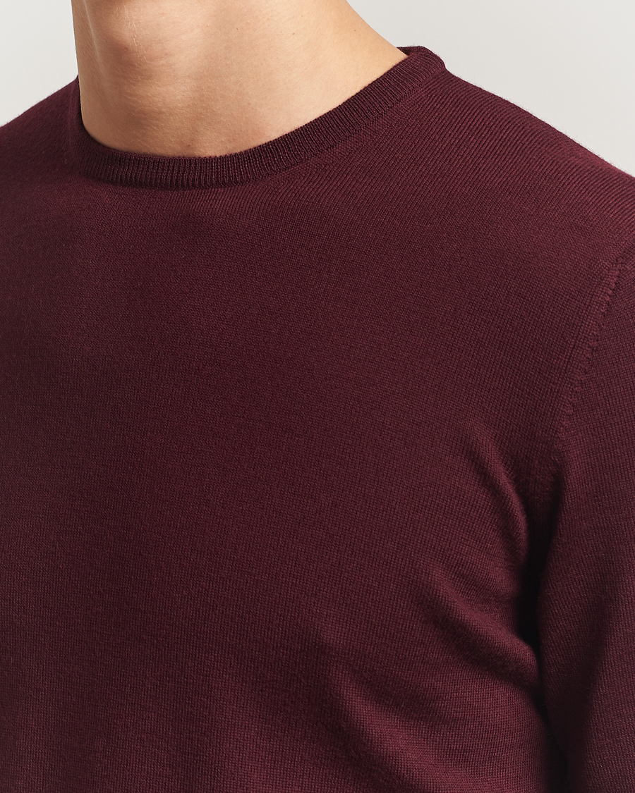Herren | Pullover | Gran Sasso | Merino Fashion Fit Crew Neck Pullover Burgundy