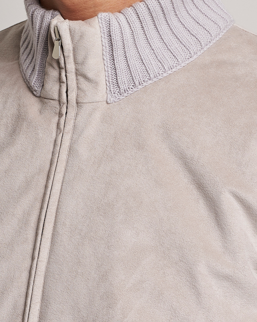 Herren | Jacken | Gran Sasso | Wool/Alcantara Padded Full Zip Sand/Creme