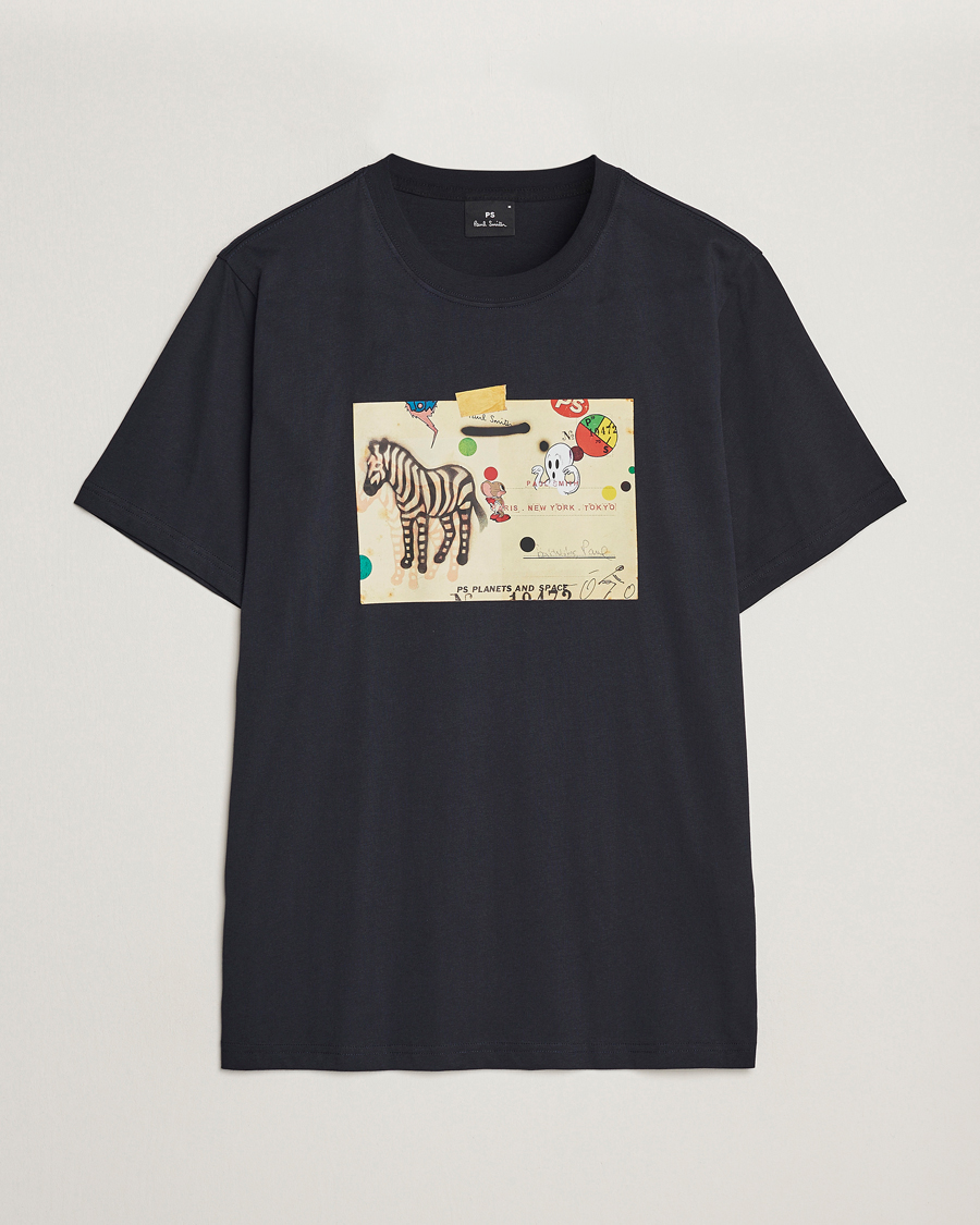 Herren | T-Shirts | PS Paul Smith | Zebra Card Crew Neck T-Shirt Navy