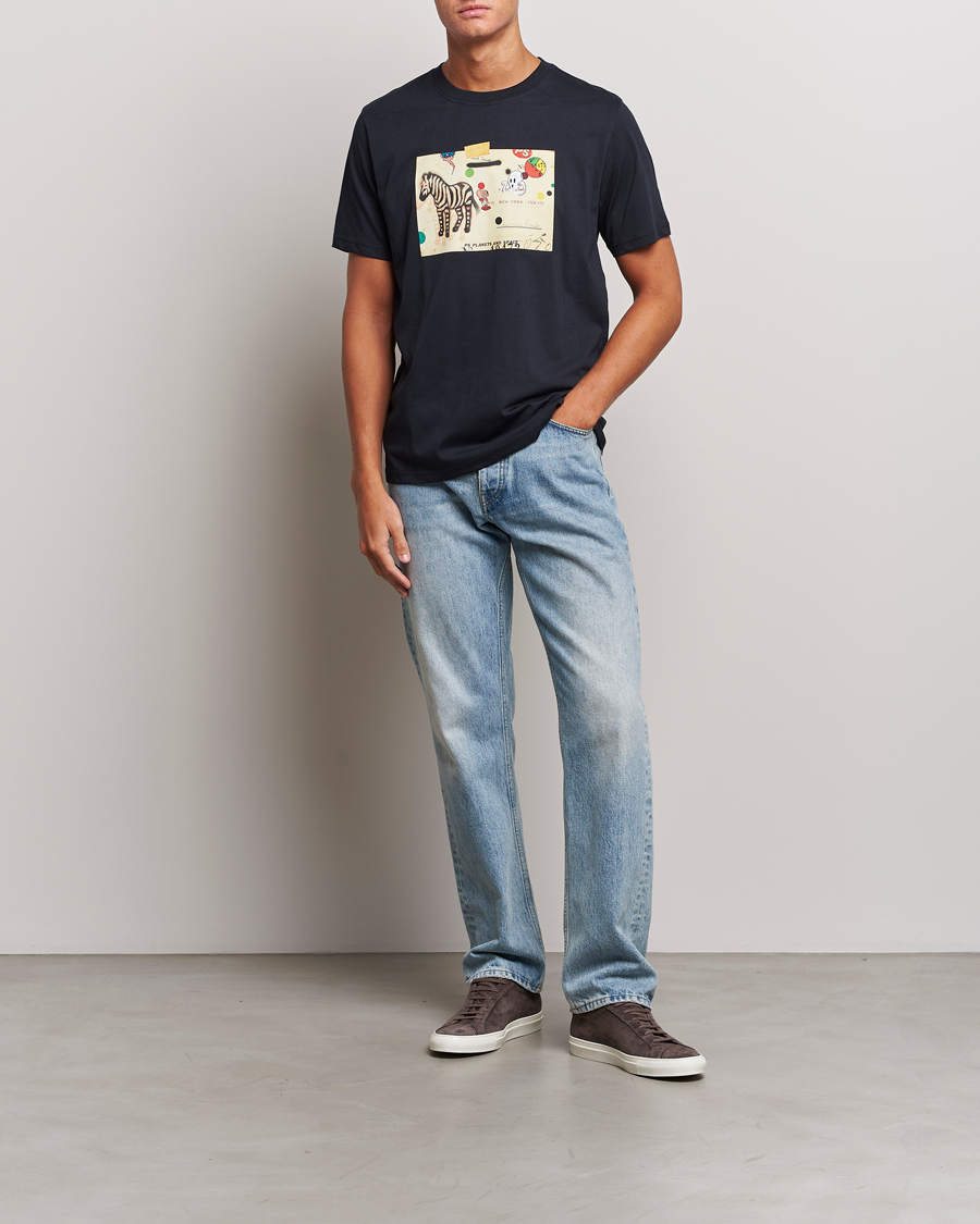 Herren | T-Shirts | PS Paul Smith | Zebra Card Crew Neck T-Shirt Navy