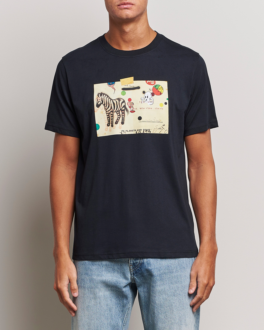 Herren | T-Shirts | PS Paul Smith | Zebra Card Crew Neck T-Shirt Navy