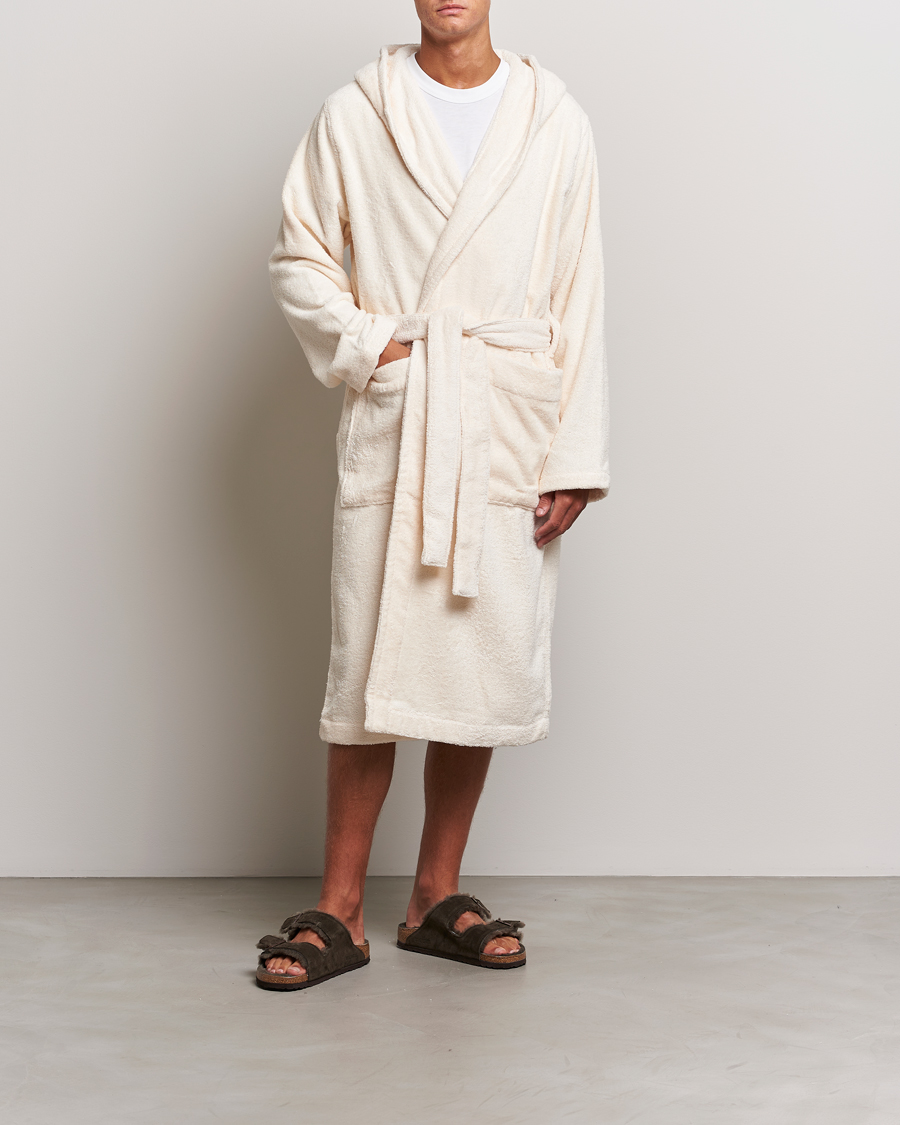 Herren | Schlafanzüge & Bademäntel | Tekla | Organic Terry Hooded Bathrobe Ivory