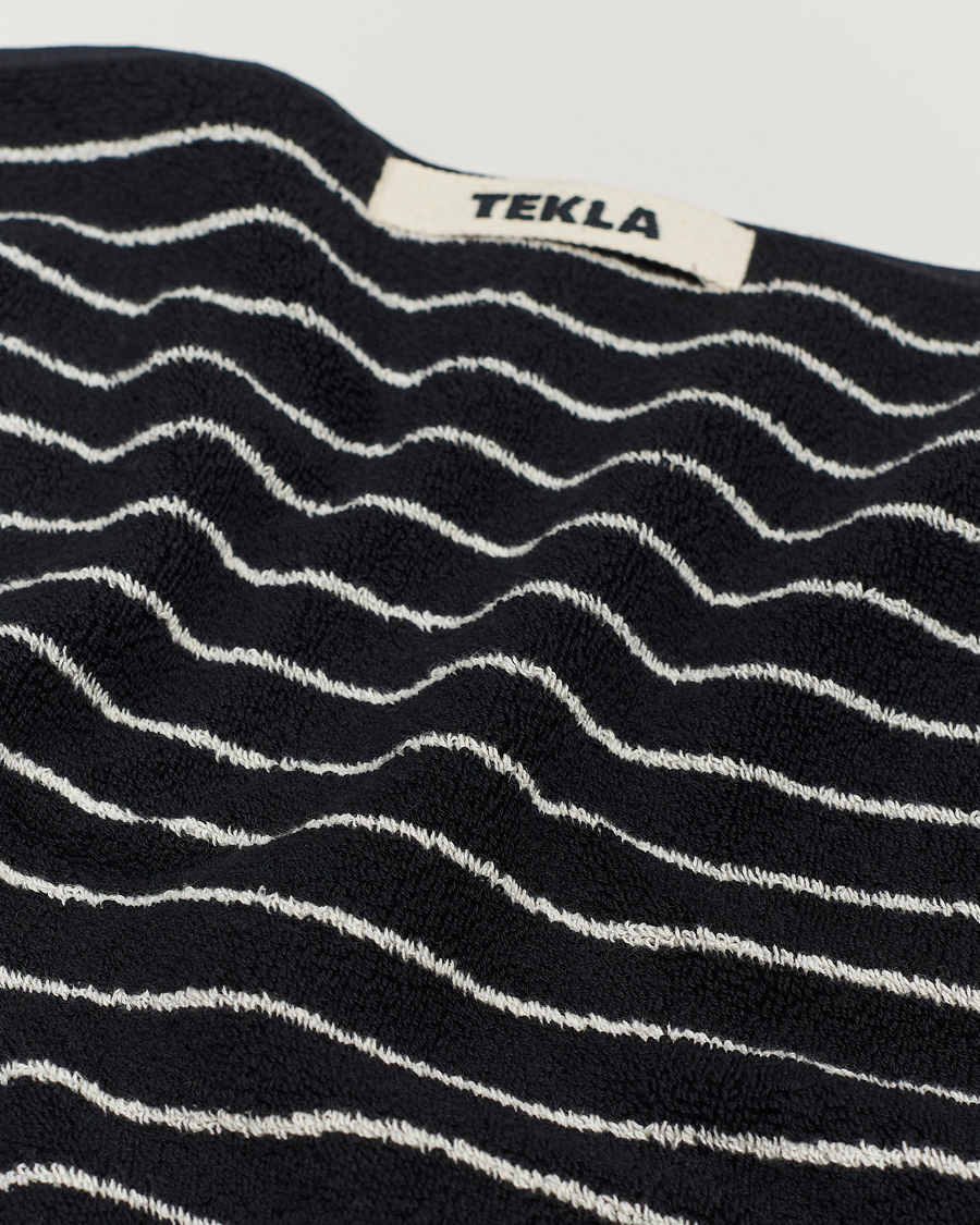 Herren | Textilien | Tekla | Organic Terry Hand Towel Black Stripe