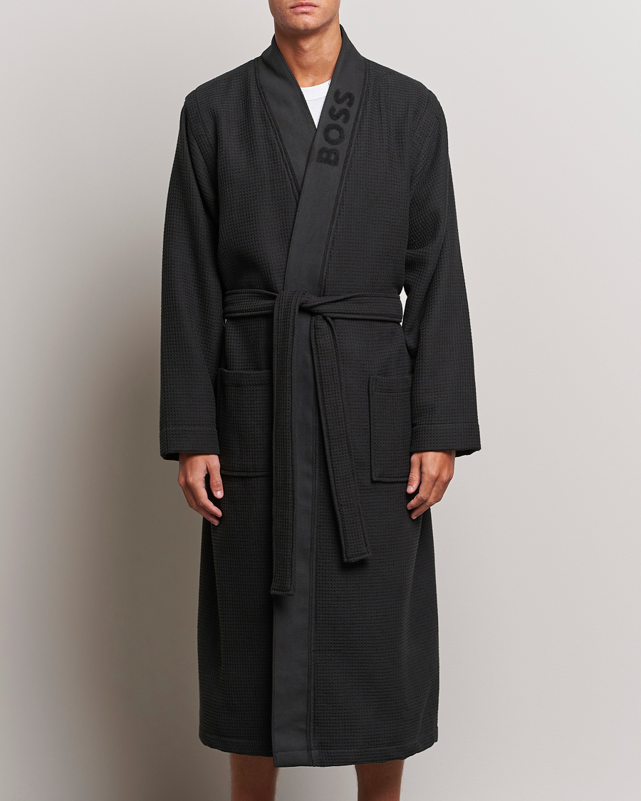 Herren | Schlafanzüge & Bademäntel | BOSS BLACK | Waffle Kimono Black