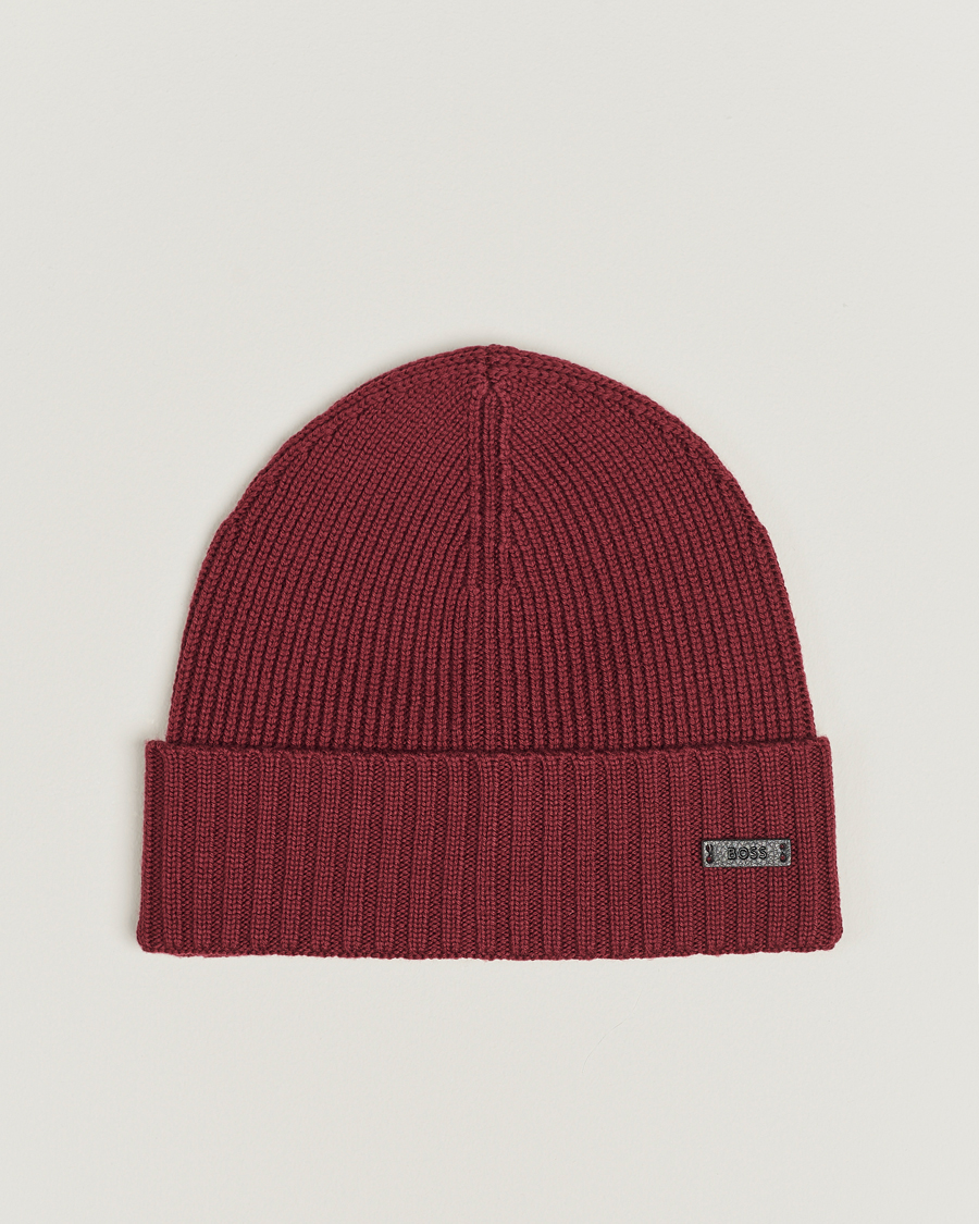 Herren | BOSS BLACK Fati Beanie Dark Red | BOSS BLACK | Fati Beanie Dark Red